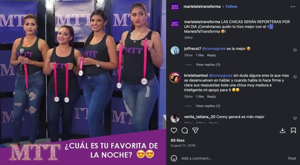 En julio de 2018 Conny Garcés ingresa al programa de Mariela Te Transforma como una concursante.