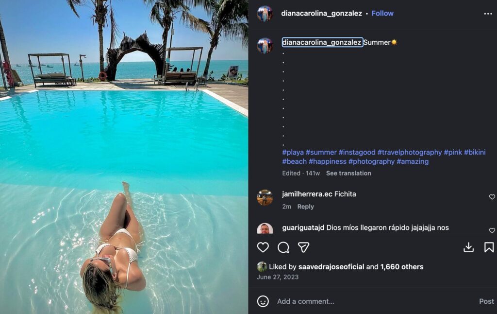 Diana Carolina Gonzáles. Foto: Instagram