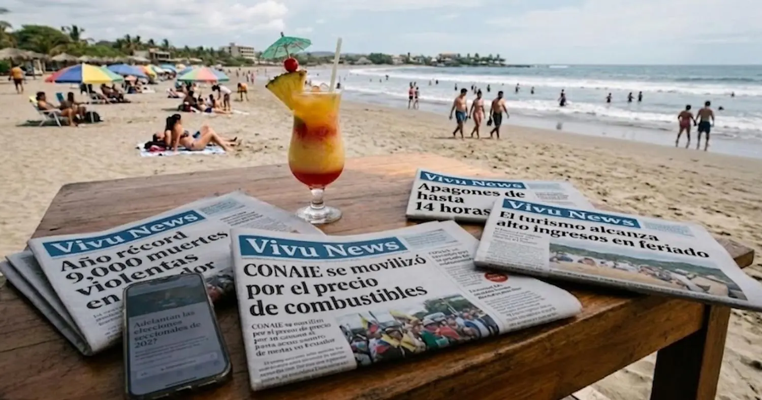 La mayoría de feriados decretados por el presidente Daniel Noboa se firmaron con el objetivo de impulsar el turismo en el país, pero también se dieron en momentos de alta tensión política y varias crisis como la inseguridad y cortes de energías. Imagen generada con IA.