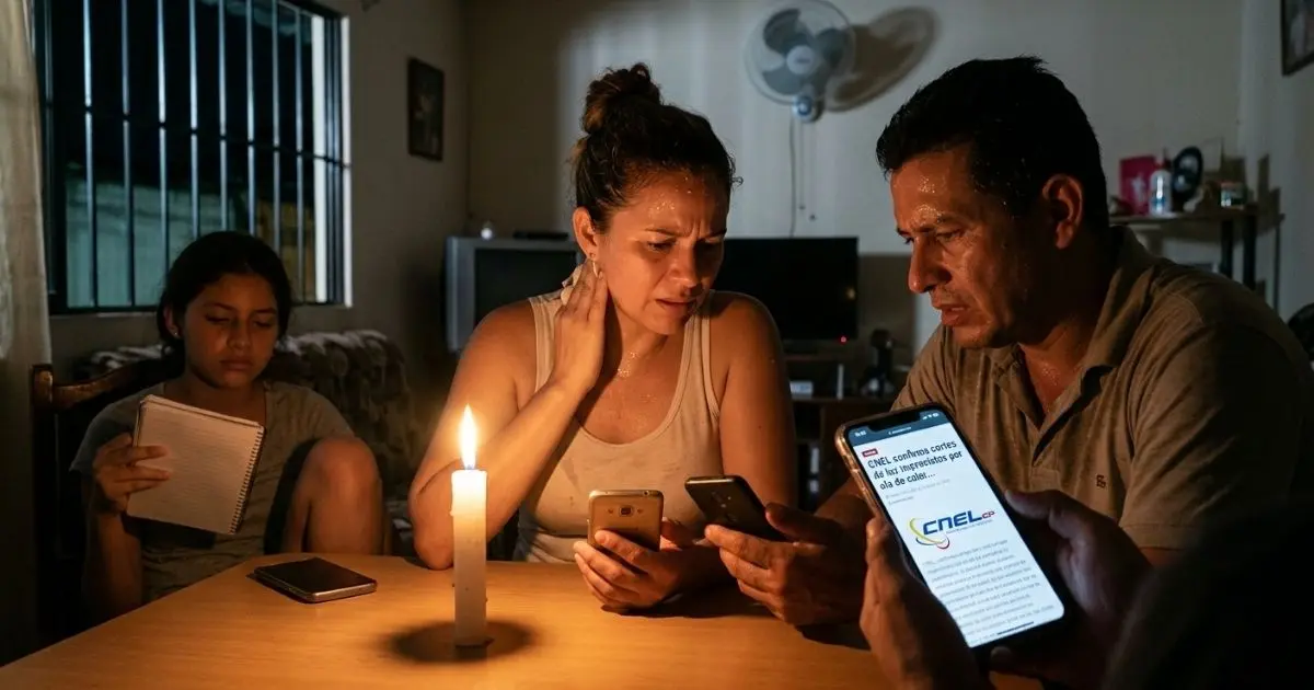 Familias en Guayaquil y Daule sufren los estragos de los cortes de luz y la ola de calor, mientras buscan respuestas en los canales oficiales de CNEL EP.